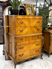French Louis XV Full bedroom set w/rails