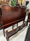 Vintage carved wood bed w/rails