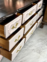 Pink vintage French Provincial dresser