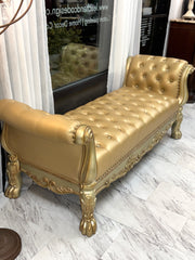 French Provincial rolled-arm bench ￼
