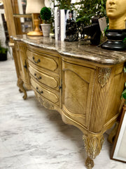 French Provincial marble-top buffet