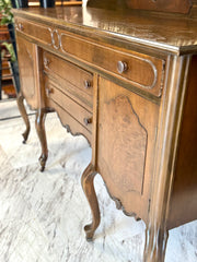 Antique Queen Anne buffet on casters