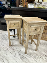 Pair of light wood side tables (2)