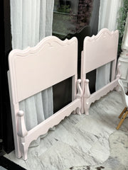 Vintage French Provincial twin bed pair (2) w/rails