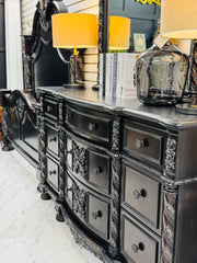 Tall black dresser w/removable mirror