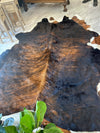 XL dark brown brindle cowhide rug