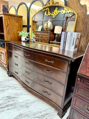 French Provincial 9-drawer mahogany dresser