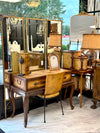 Leather map motif desk/console table