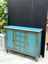 Slender blue cabinet