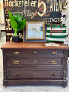 Victorian Eastlake 4-drawer chest on casters