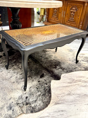 French Provincial cane coffee table