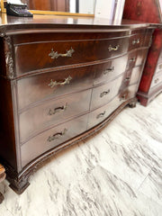 French Provincial 9-drawer mahogany dresser