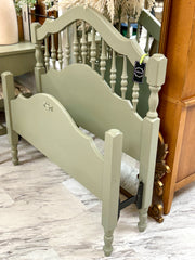 French Provincial twin bed w/rails