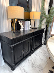 Tall black nightstand pair (2)