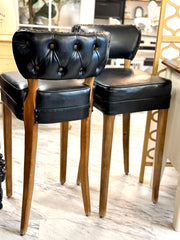 Pair of vintage MCM leather barstools (2)￼