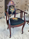 Victorian style needlepoint chair on casters