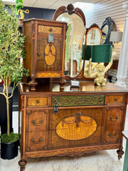 Antique carved wood bedroom set ￼