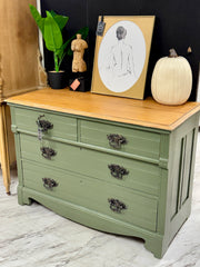 Vintage green four-drawer dresser