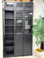Tall glass front cabinet set of (3) ￼