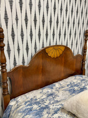 Vintage Burl-wood full bed w/rails