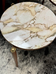 MCM marbled stacking table pair