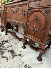 Vintage carved wood buffet