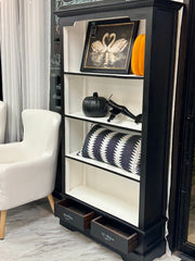 Black/white bookcase w/2 drawers