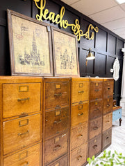 Bank of (5) antique filing cabinets