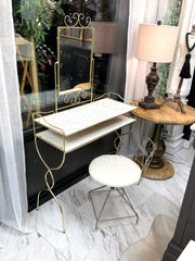 Vintage metal vanity w/stool